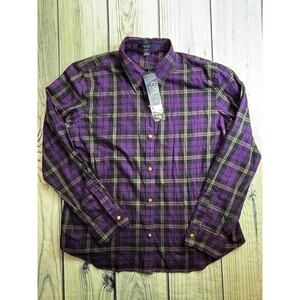 Chaps Women's NWT Sz XL Purple Gold Buttons Western Style Shirt Rodeo